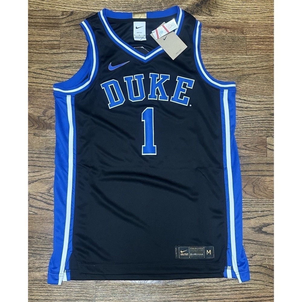 Nike Duke Blue Devils #1 Limited Black Elite Basketball Jersey Sz M (CN2997-013)